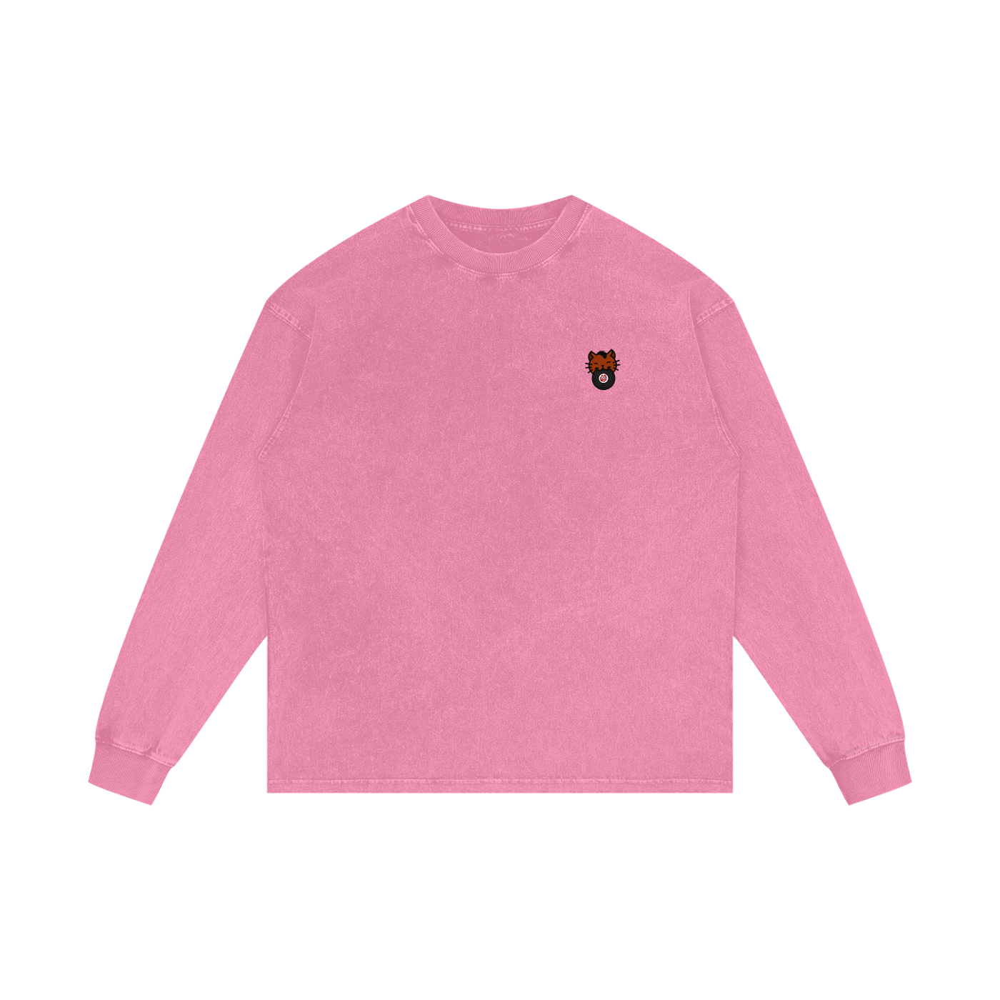 Hairy Coochie Music Acid Wash Oversize Long Sleeve Tee